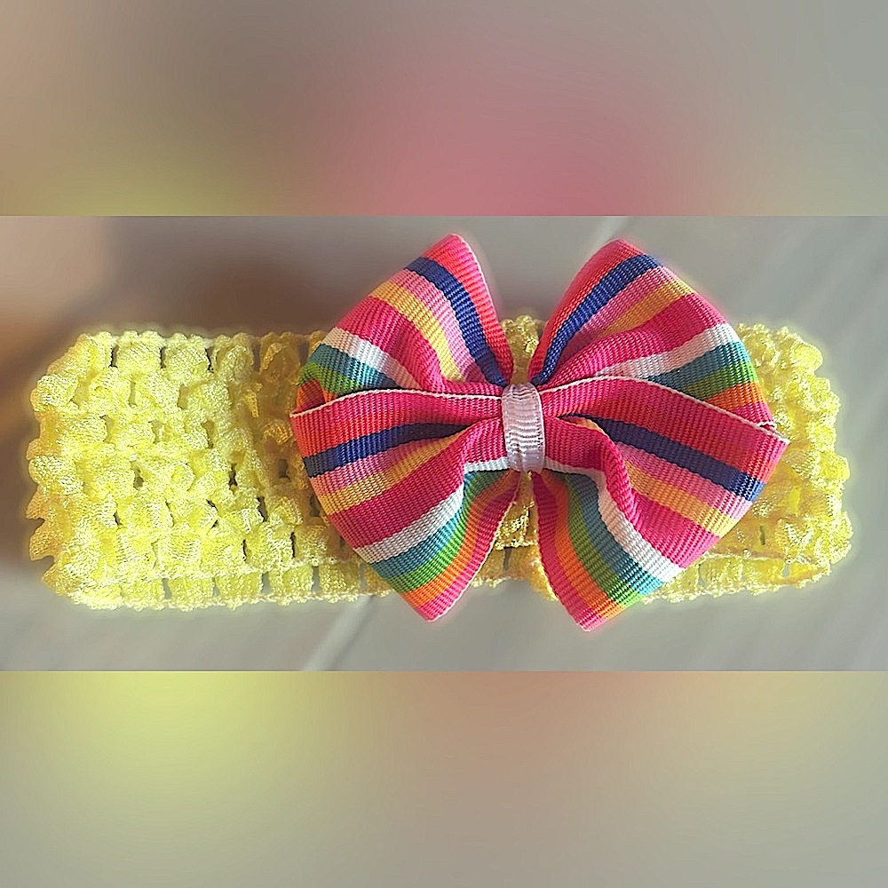 Colorful Rainbow Bow Headband